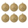 SET DE 6 ESFERAS NAVIDEÑAS DE 8CM COLOR CHAMPAÑA - Thumbnail Image 2