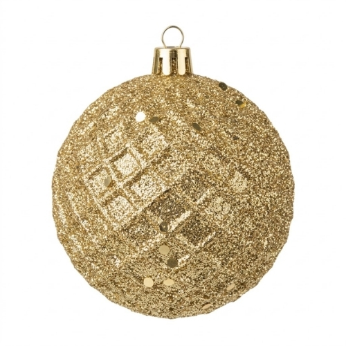 SET DE 6 ESFERAS NAVIDEÑAS DE 8CM COLOR CHAMPAÑA - Imagen 1