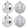 SET DE 4 ESFERAS DE 10 CM PLATEADAS MIR脫 CHRISTMAS - Thumbnail Image 1