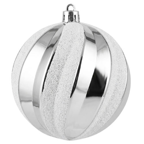 SET DE 4 ESFERAS DE 10 CM PLATEADAS MIR脫 CHRISTMAS - Imagen 2