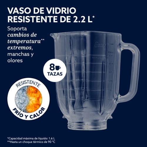 LICUADORA VORTEX PLUS CON VASO DE VIDRIO 2.2 L OSTER - Imagen 9